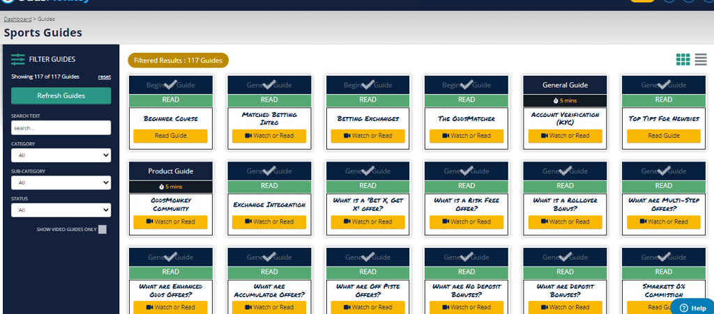 oddsmonkey tutorials matched betting page
