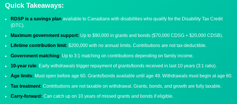 Summary of main points from RDSP blog