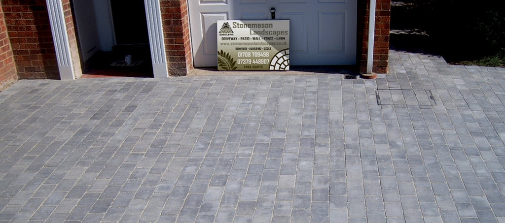 Premium grey block paver driveway