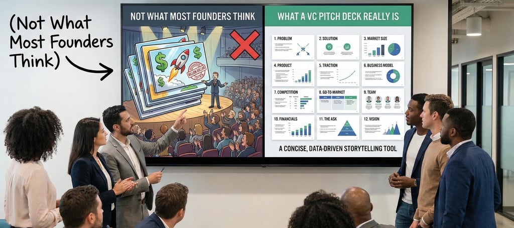 Comparison of pitch deck expectation versus reality