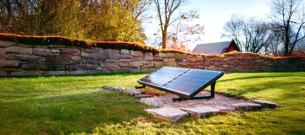 Station solaire pour piscine avec panneaux photovoltaïques en fonctionnement