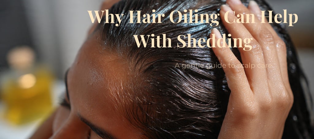 Hair Oiling routine showing scalp oil massage application.