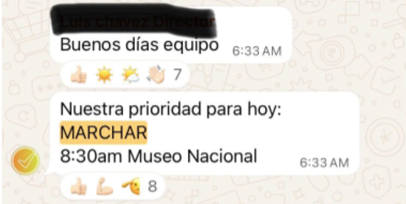 Pantallazo de WhatsApp de la Dirección de Acceso a Tierras (DAT) de la Agencia Nacional de Tierras 