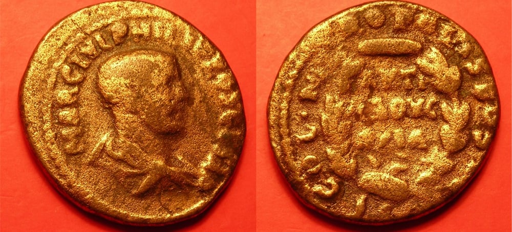 moneda oro de filipo el árabe