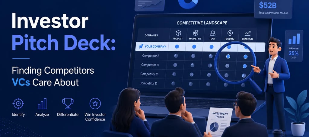 Investor Pitch Deck: Finding Competitors VCs Care About