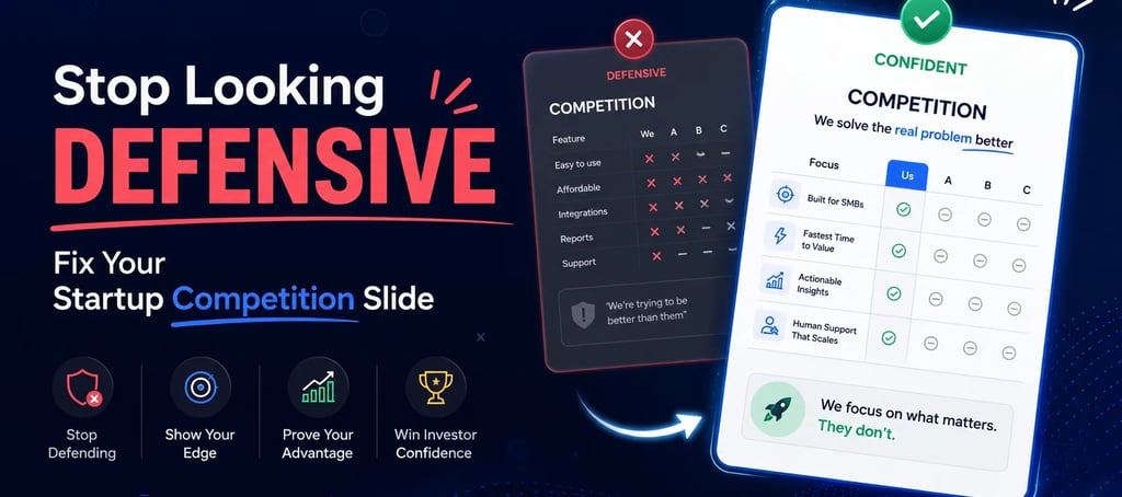 Stop Looking Defensive: Fix Your Startup Competition Slide