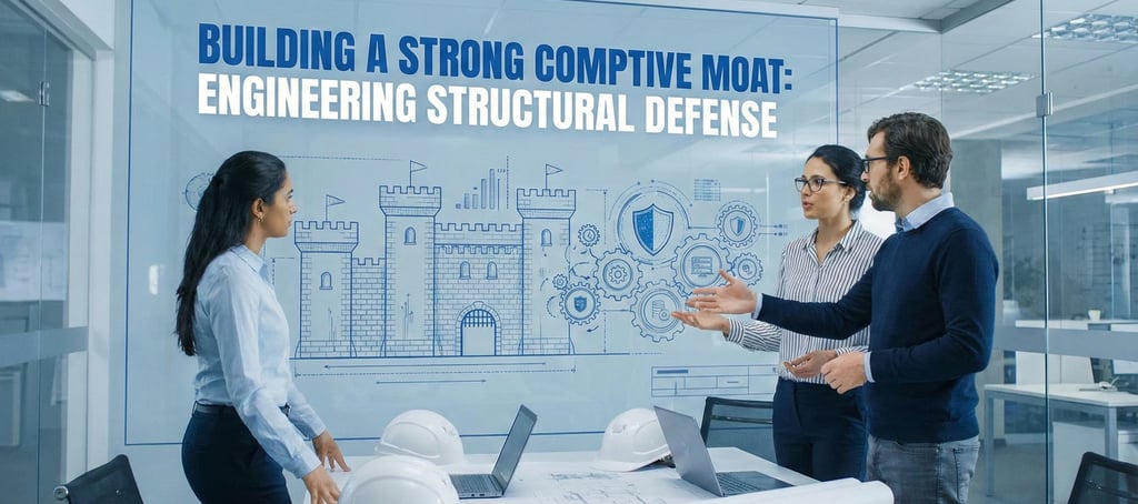 Professionals discuss the strategy of building a strong competitive moat through engineering structu