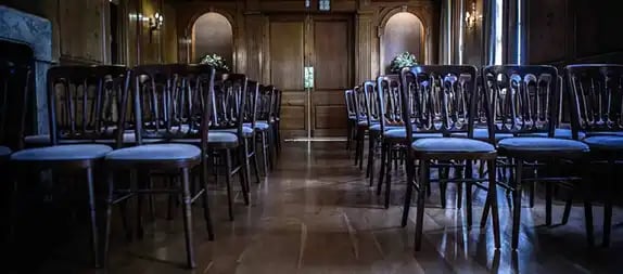 interior view of the ceremony room at Burgh House Hampstead