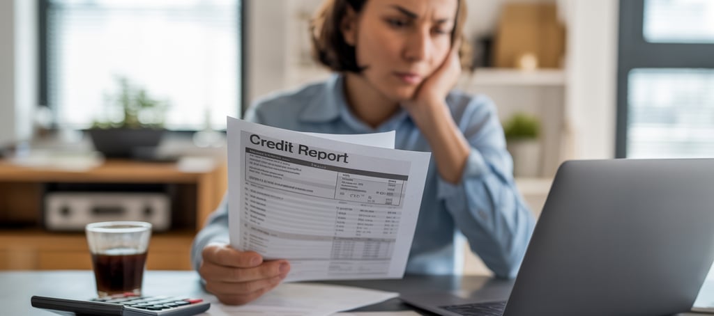 Person writing Method of Verification dispute letter at desk with credit reports and laptop