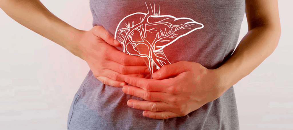 a woman with a stomachache and a heart attack