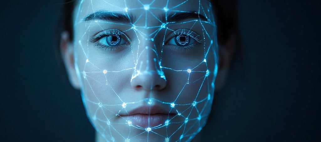 a woman with a face mask and a futuristic face
