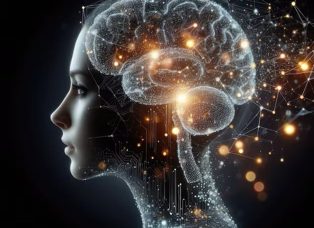 a human head with a brain map of the brain