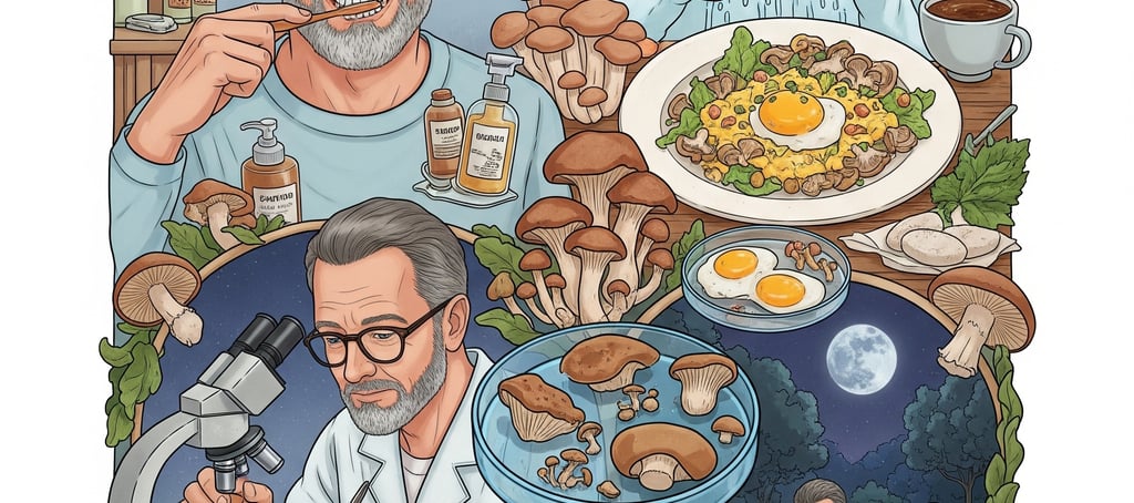 a man in a lab coat and glasses is looking at a microscope
