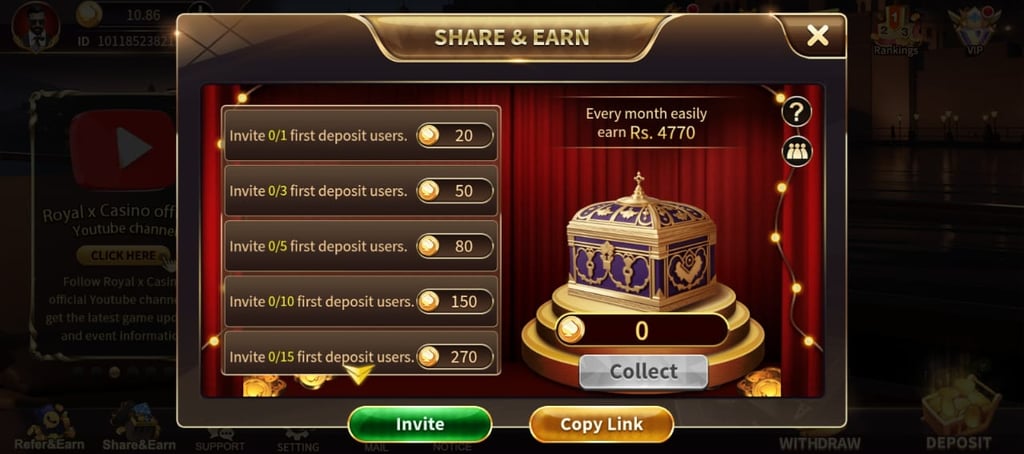 referal-and-earn-royal-21-club-game
