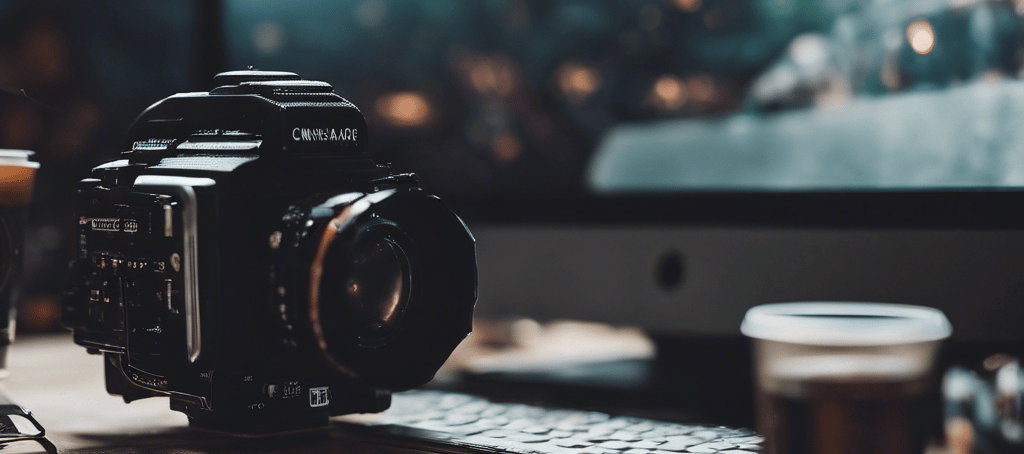 a camera and a camera on a desk
