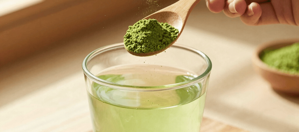 Preparing matcha tea for weight loss benefits showing Matcha Suri natural daily ritual