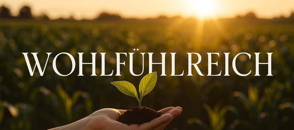 Ein sonnendurchflutetes Feld mit hohen Gräsern und goldener Lichtstimmung – symbolisch für Fülle, Wa