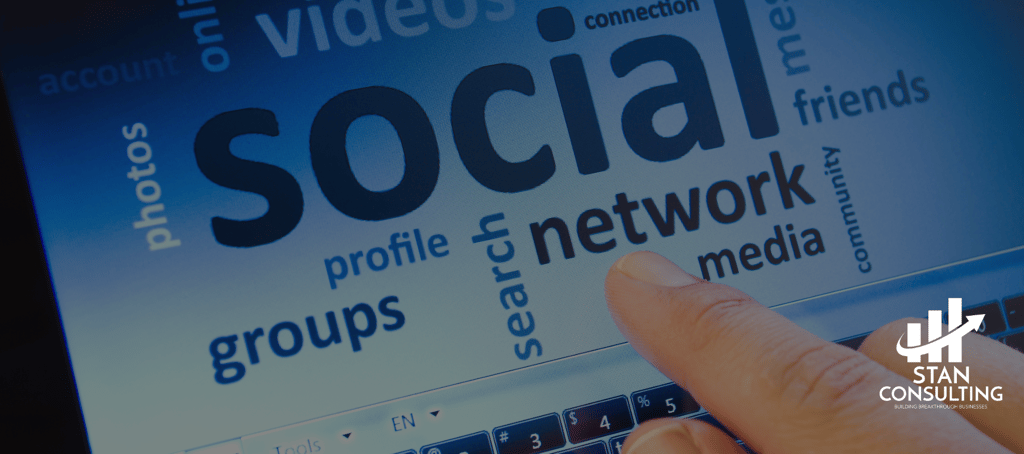 a person pointing at a social networking site