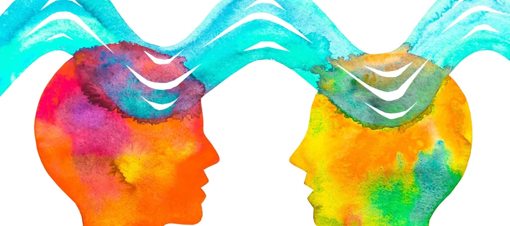 two heads of two people with hair in the same hair