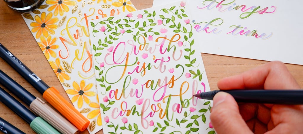 Brush pen calligraphy custom cards by NYC calligrapher Handwritten by Belle.