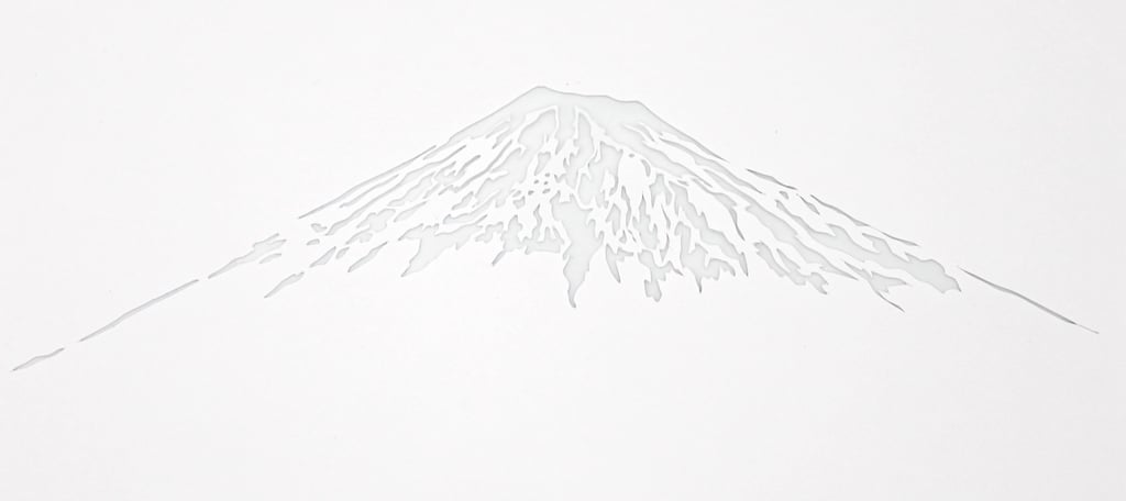 Mont Fuji blanc sur blanc