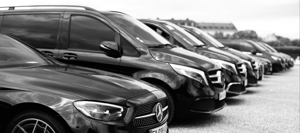 Fleet of luxury cars in Dubai