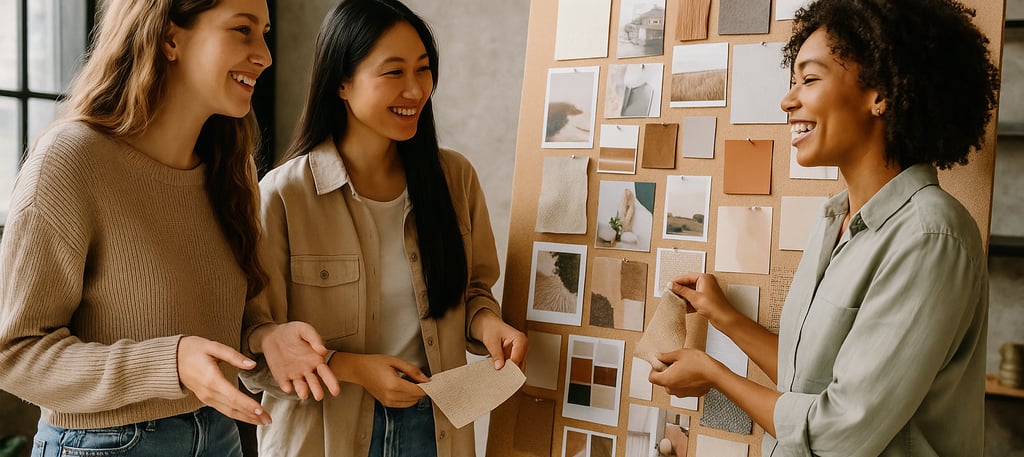 femmes travaillant ensemble tableau créatif