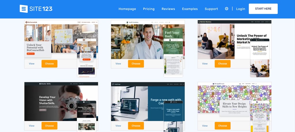 best online free website builder software site123 to start online store review