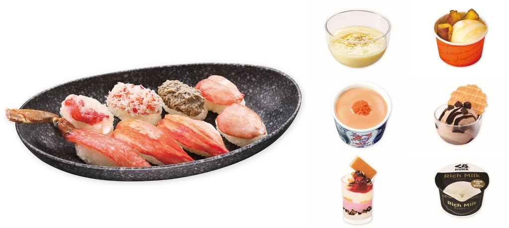 贅沢かに盛り合わせと玉ねぎ冷製スープ・明太子クリーム茶碗蒸し・NYストロベリーチーズケーキパフェなどフェア商品写真|堺市のグルメ情報ならサカイタイムズ