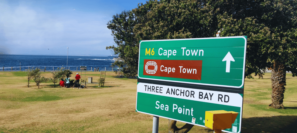 foto da placa de transito para cape town africa do sul