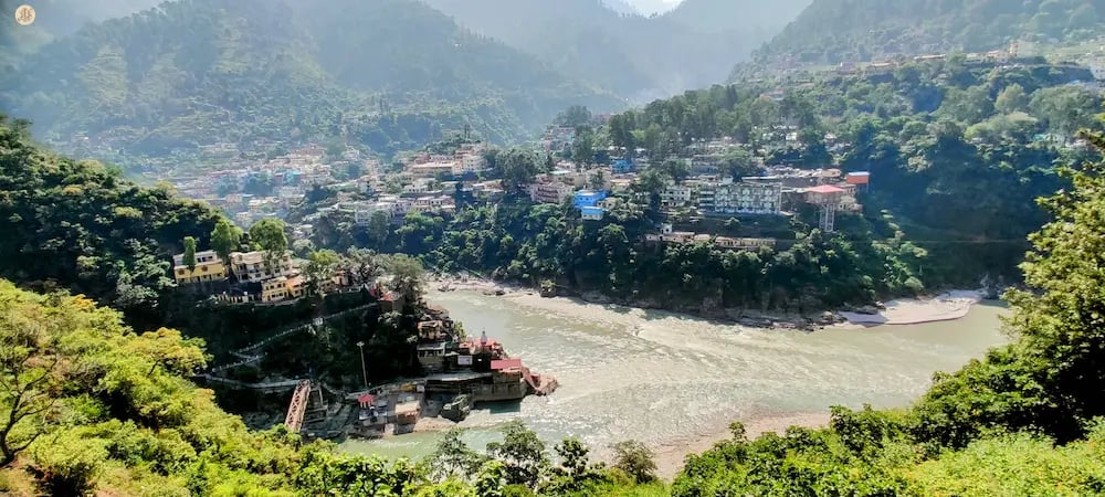 Rudraprayag confluence of Alaknanda and Mandakini rivers, sacred Uttarakhand Himalayas