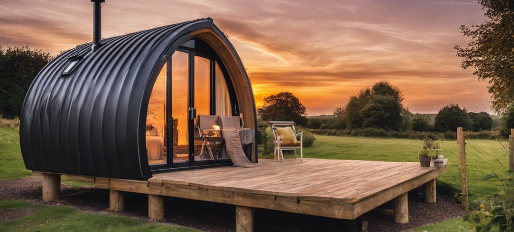 glamping pod in the British countryside