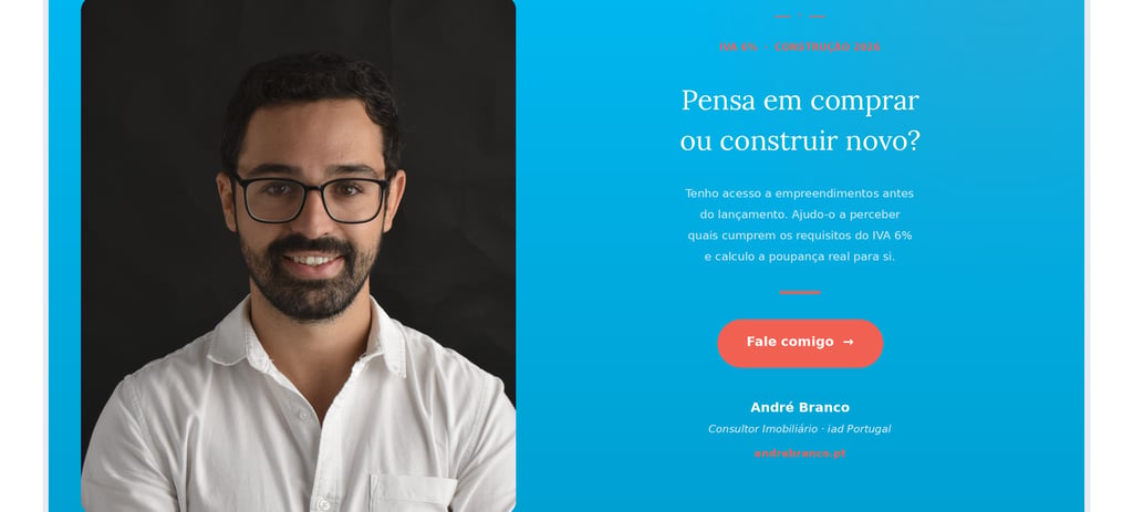 André Branco — comprar construir habitação nova com IVA 6% Costa de Prata 2026