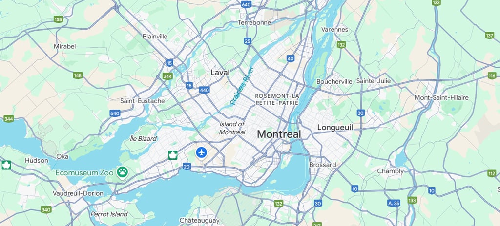 Map of Accord Extermination Greater Montreal Area Exterminators