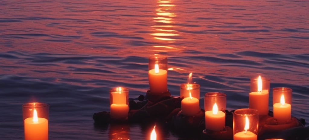 Peaceful lake scene with trees and cloudy sky.