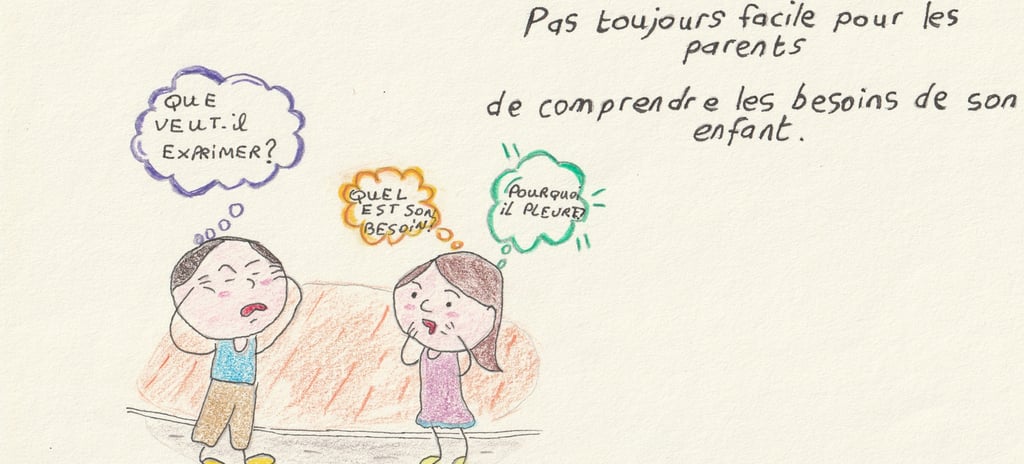 Dessin de deux parents inquiets de savoir s'ils comprennent bien leur enfant 