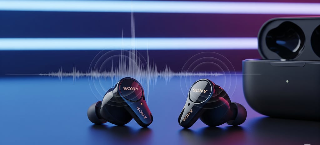 um par de fones de ouvido com um dispositivo de gravação de som