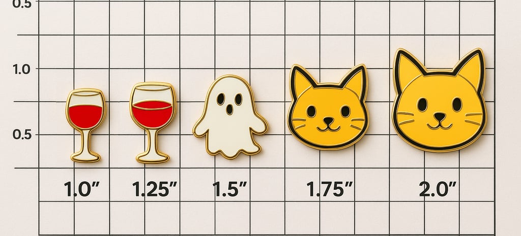 Pin Size Comparison Chart (Real Pins on Grid)