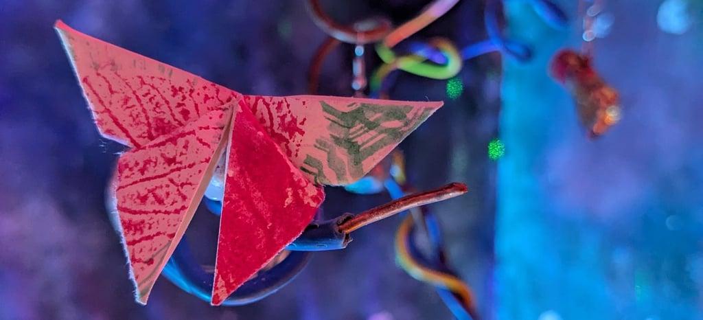 paper ecoprinted butterfly details