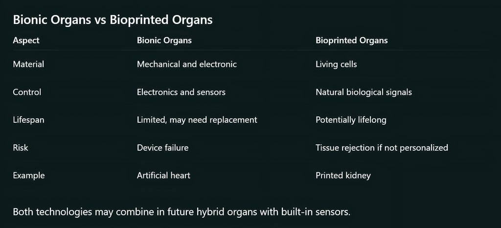 Bionic Organs vs Bioprinted Organs