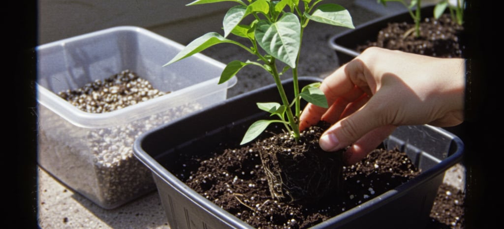 Pepper container setup with proper drainage