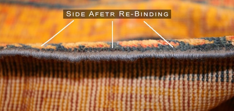 Fixed Rug Side After Restoration and Re-Binding - Nazmiyal