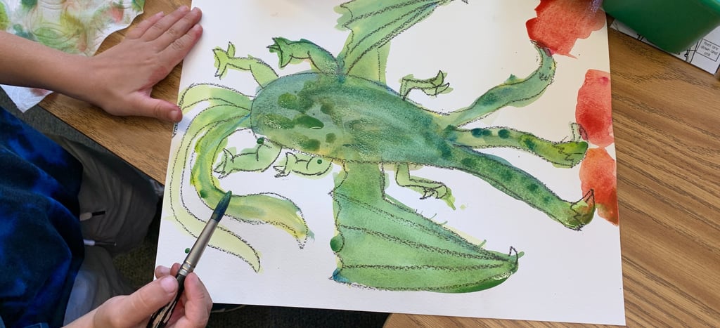 watercolor painting of a fantasy animal