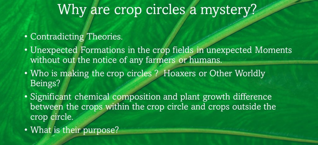 Why are crop circles a mystery?