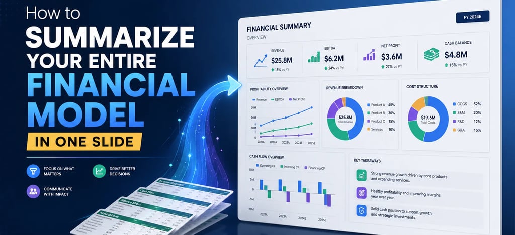How to Summarize Your Entire Financial Model in One Slide