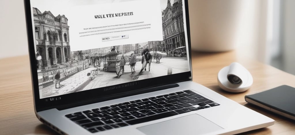 a laptop computer sitting on top of a wooden desk