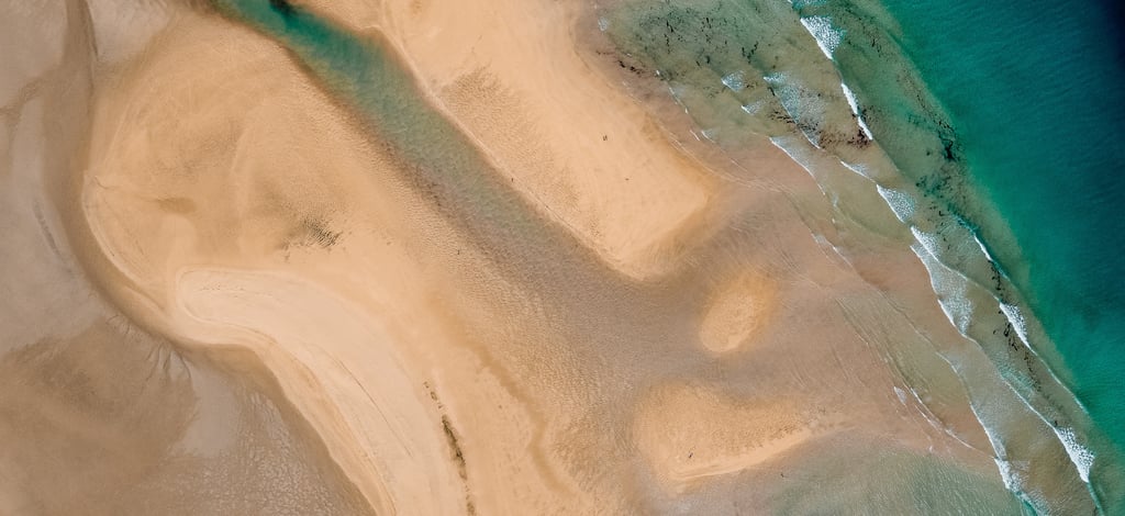 a beach with from above