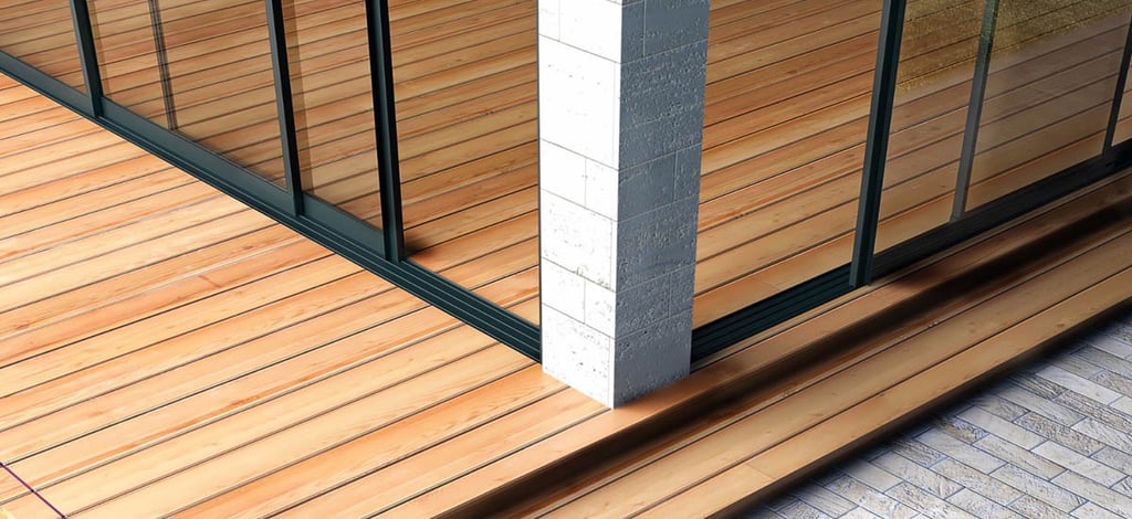 alacsony küszöbös terasz beépítés