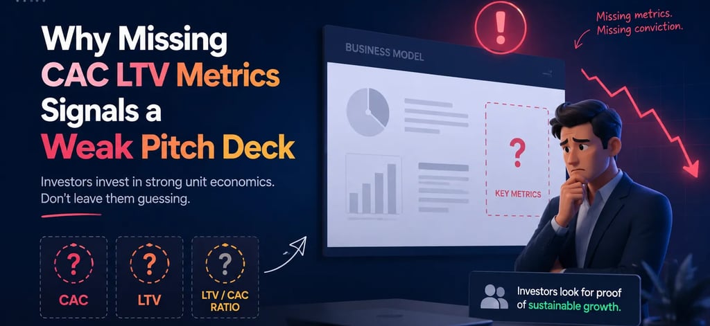 Why Missing CAC LTV Metrics Signals a Weak Pitch Deck