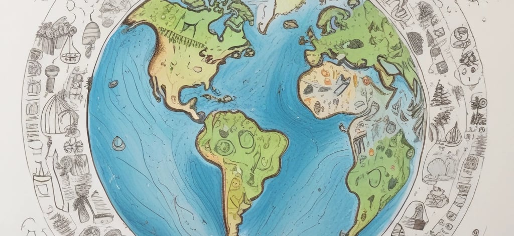 A protest sign with a drawing of Earth topped by factory smokestacks emitting smoke and flames, accompanied by the text 'SYSTEM CHANGE NOT CLIMATE CHANGE' in bold letters. The sign leans against a brick wall along with another partially visible sign.